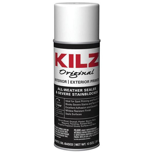 Kilz Original Oil-Based Interior And Exterior Primer, Sealer, And Stain Blocker Aerosol, White, 13 Oz.
