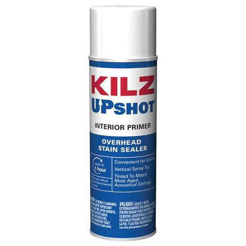 Kilz Upshot Overhead Oil-Based Interior Primer Spray Stain Sealer, White, 10 Oz.