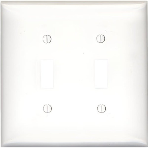 Leviton White 2-Gang Toggle Wall Plate Midway