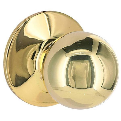 Shield Security Ball Keyless Passage Door Knob In Bright Brass