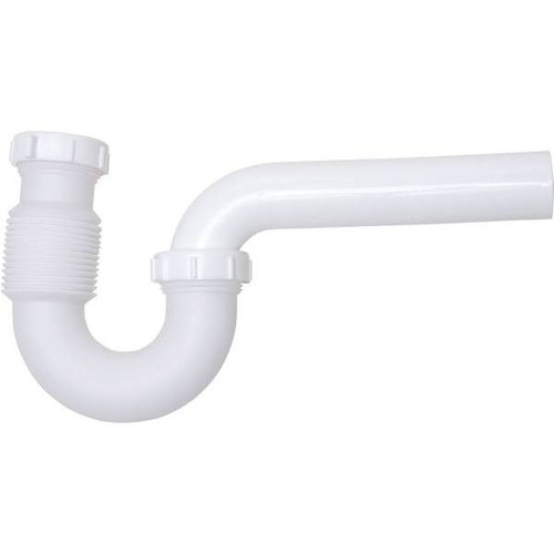 Oatey Form N Fit Plastic Sink Drain Flexible P-Trap, 1-1/2", White