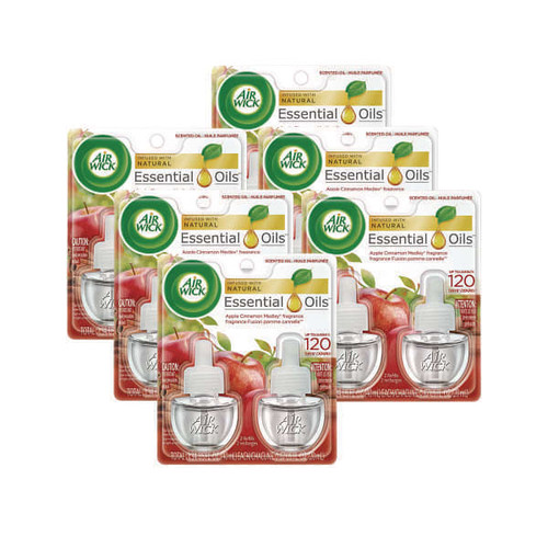 Air Wick Scented Oil Twin Refill, 0.67 Oz, Apple Cinnamon Medley Case Of 6