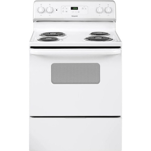 Hotpoint ENERGY STAR 30 In. 5.0 cu. ft. Coil Electric Freestanding Range, Standard Clean, White