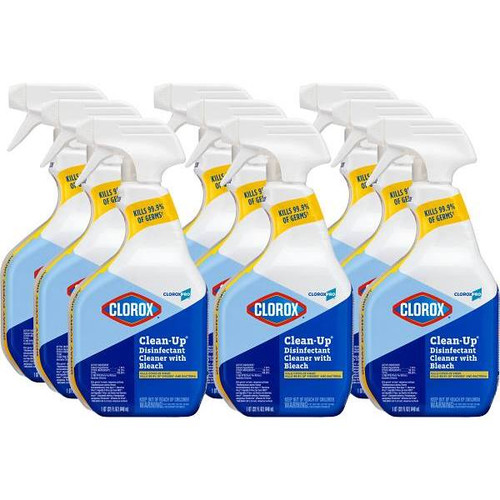 Clorox Clean-Up Disinfectant Cleaner, Contains Bleach, Cloroxpro, 32 Oz, Case Of 9
