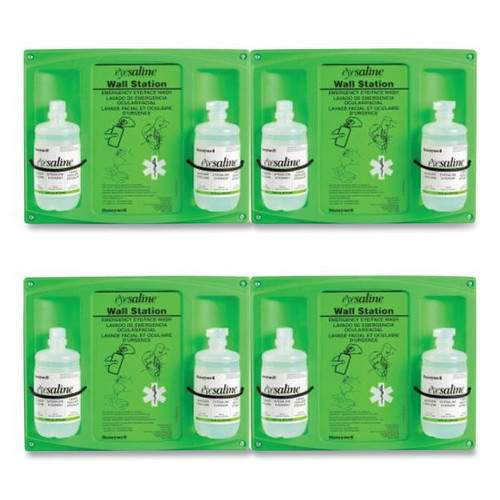 Honeywell Double Bottle Sterile Saline Eye Wash Wall Station Case Of 4