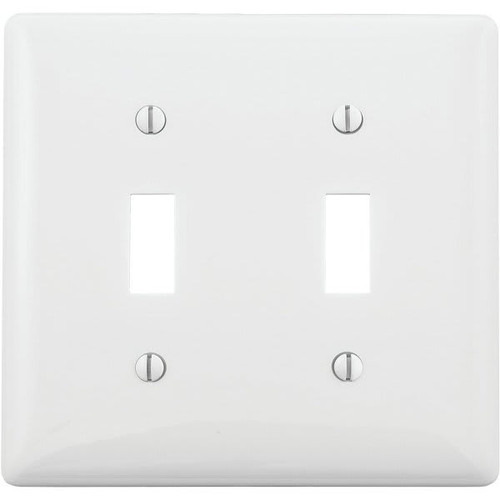 Hubbell 2-Gang White Medium Size Toggle Wall Plate