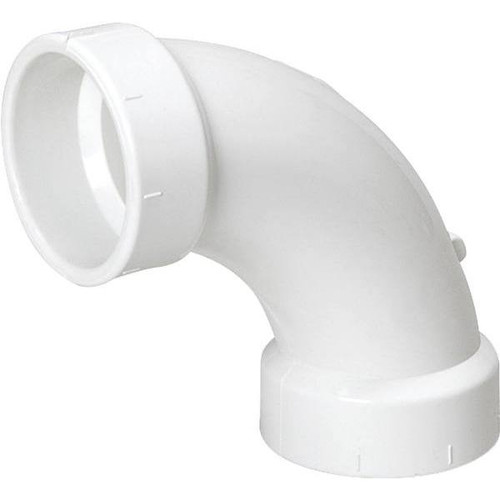 Nibco 1-1/2" Pvc Dwv 90-Degree Hub X Hub Long Turn Elbow Fitting