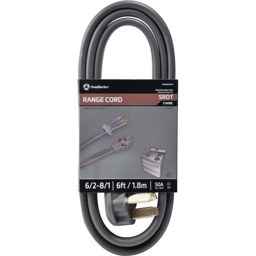 Southwire 6' 6/2-8/1 Flat Range Cord, Gray