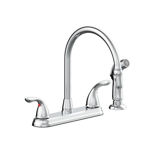 Seasons Premier Double-Handle Kitchen Faucet With Side Sprayer, Chrome