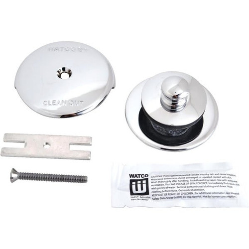 Watco 1-Hole Overflow Plate And Original Nufit Lift And Turn Stopper Kit Cp