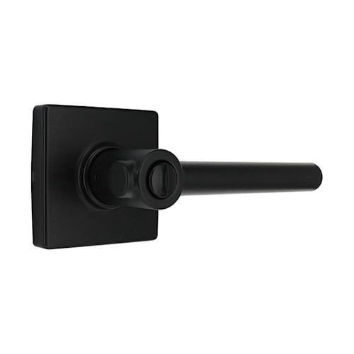 Shield Security Straight Square Rose Turn Button Privacy Door Lever In Matte Black
