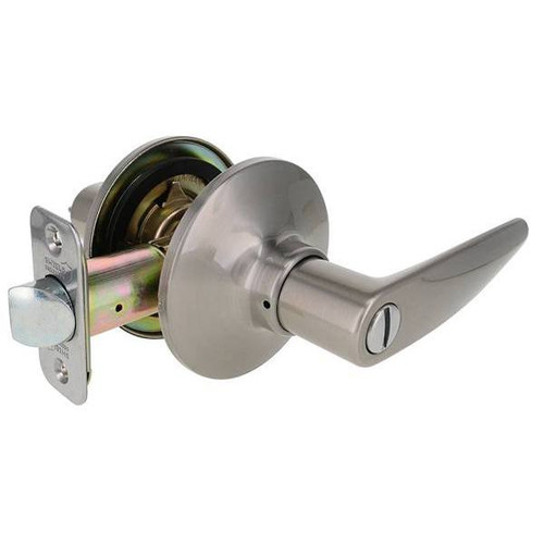 Shield Security Straight Turn Button Privacy Door Lever In Satin Nickel