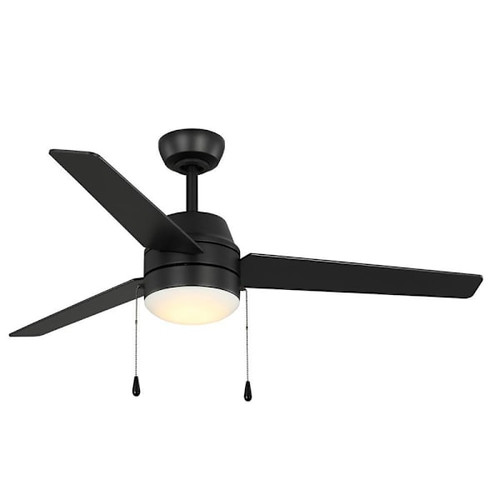 Seasons Quick Install Searcy 52" Matte Black Indoor LED Ceiling Fan, Reversible Matte Black/Natural Oak 3-Blade
