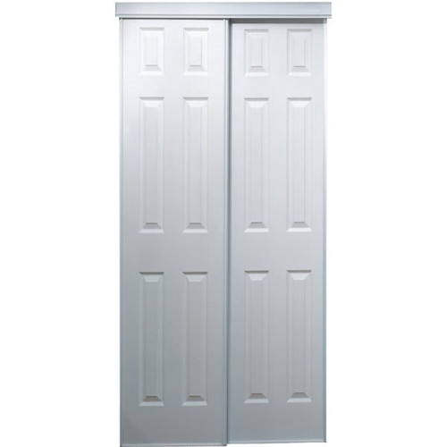 Truporte Series 106 60 In. X 80 In. Composite White Interior Sliding Door 241814