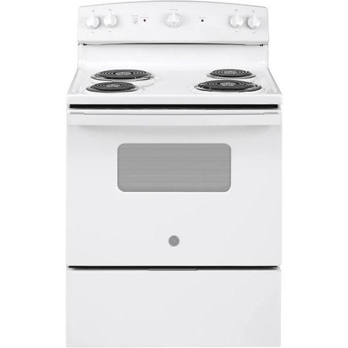 GE ENERGY STAR 30 In. 5.0 Cu. Ft. Coil Electric Freestanding Range, Standard Clean, White