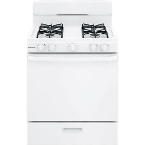 Hotpoint 30 In. 4.8 cu. ft. 4 Burner Gas Freestanding Range, Standard Clean, White, ADA