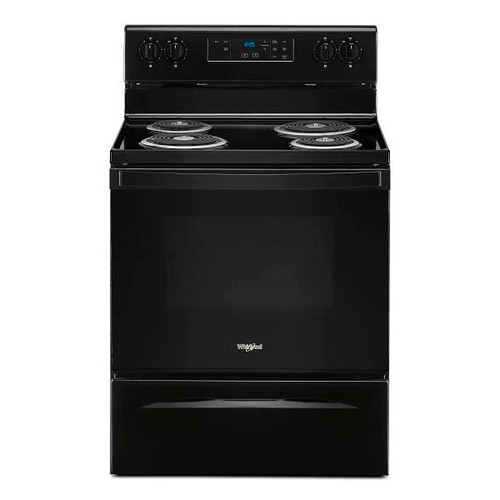Whirlpool 30 In. 4.8 Cu. Ft. Coil Electric Freestanding Range, Manual Clean, Black