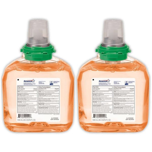 Renown Tfx 1200 mL Antibacterial Fruit Scent Foam Hand Soap Refill For Renown Tfx Dispensers, Case Of 2