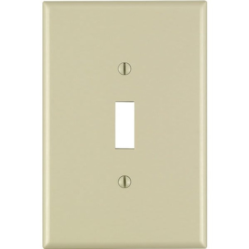 Leviton 1-Gang Jumbo Toggle Wall Plate, Ivory, 86101-I