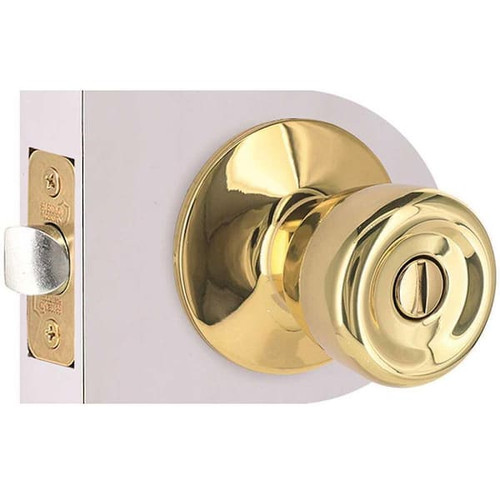 Shield Security Tulip Privacy Bed/Bath Door Knob Bright Brass
