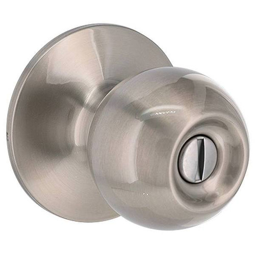 Shield Security Ball Turn Button Privacy Door Knob In Satin Nickel