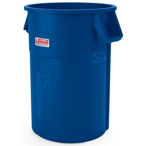 Suncast Commercial 44 Gallon Utility Trash Can Blue TCU44BL