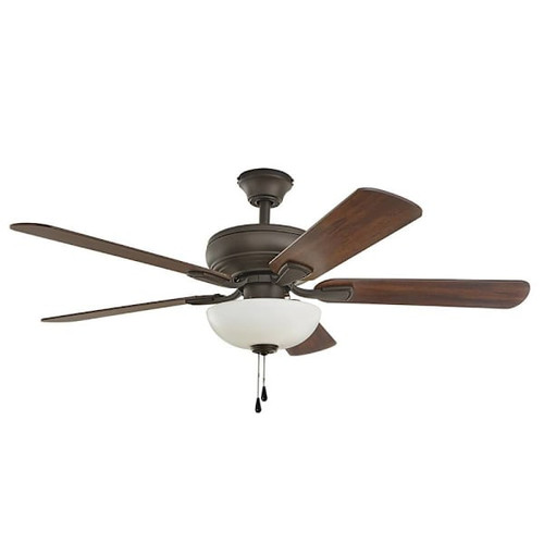 Seasons Quick Install Rexburg 52" Oil Rubbed Bronze Indoor LED Ceiling Fan, Reversible Wenge/Weathered Wood 5-Blade