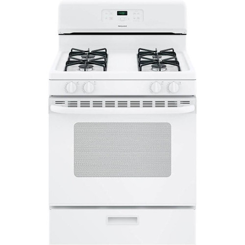 Hotpoint 30 In. 4.8 Cu. Ft. 4 Burner Gas Freestanding Range, Standard Clean, White