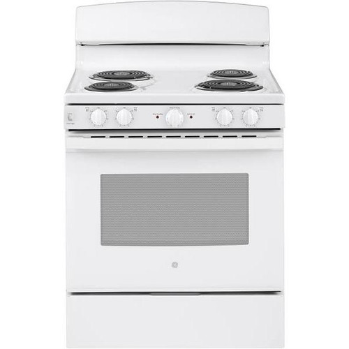 GE ENERGY STAR 30 In. 5.0 cu. ft. Coil Electric Freestanding Range, Standard Clean, White, ADA