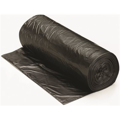 Berry Plastics 55 Gal. 15 mic 38 in. x 57 in. Black High-Density Trash Bags (25/Roll, 8-Rolls/Case) (118606)