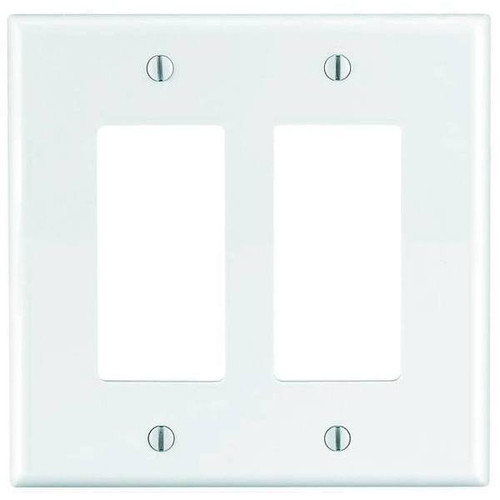 Leviton Decora 2-Gang Midway Nylon Decorator/rocker Wall Plate - White