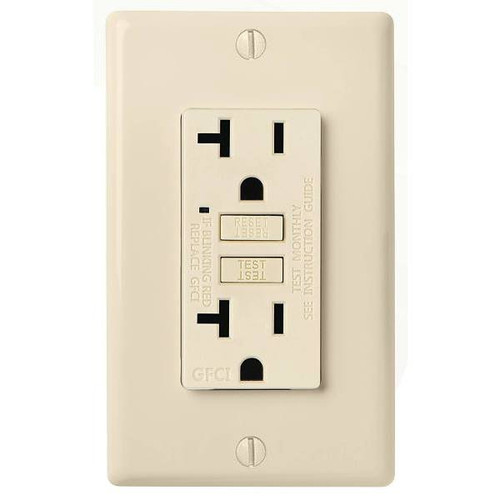 Faith 20a 125v Self-Test Gfci Outlet W/ Wall Plate, Ivory, Package Of 10