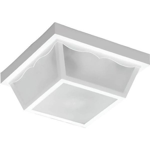 10.25 White Square Outdoor Ceiling Flsh Mount Fixture
