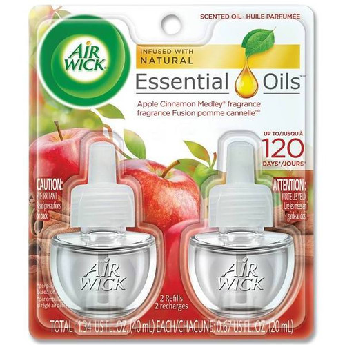 Air Wick Scented Oil Refill, Warming Apple Cinnamon Medley, Carton Of 12
