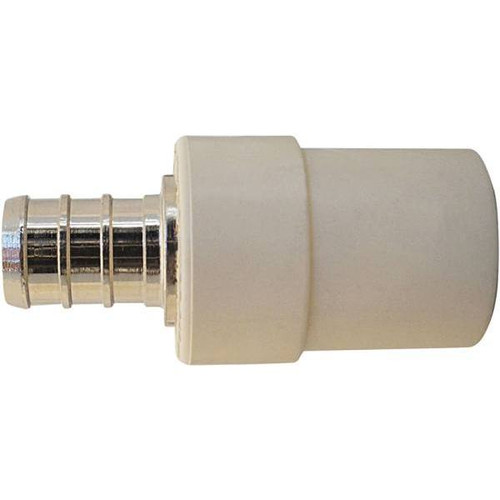 Apollo Chrome Plated Barb Cpvc Cts Transition Coupling, 1/2" X 1/2", Brass