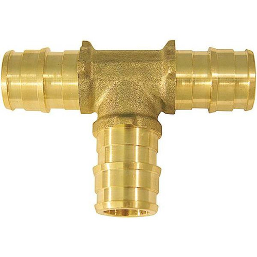 Apollo Pex-A Barb Tee Fitting, 1/2", Brass