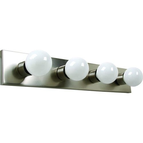 24" 4-Light Incandescent Bath Vanity Fixture, Brushed Nickel