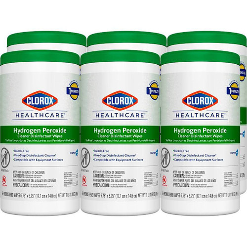 Clorox Healthcare 155-Cont Hydrgen Perxide Disnfectant Wipes Canister Case Of 6