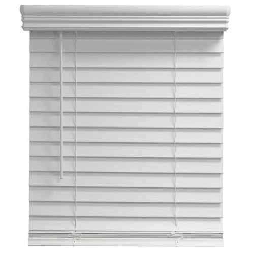Champion 2 In. Embossed Faux Wood 72 In. X 48 In. Room Darkening Blind, White