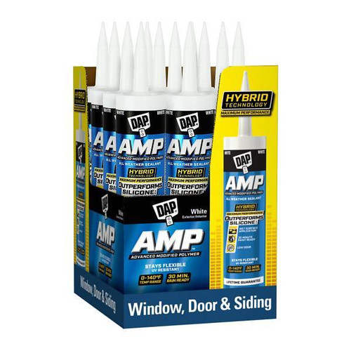 DAP Amp 9 Oz. All Weather Window, Door And Siding Sealant, White, Case Of 12