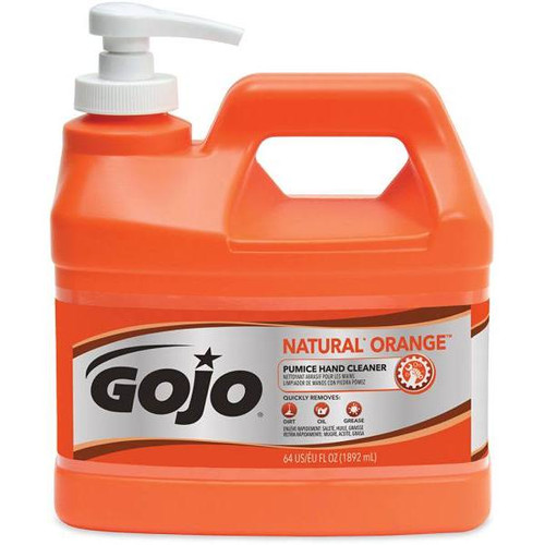 Gojo Natural Orange Pumice Hand Cleaner 1/2 Gal Lotion W/pump Bottle Case Of 4