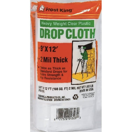 Frost King 9' W X 12' L Clear Roll Drop Cloth Plastic Sheeting