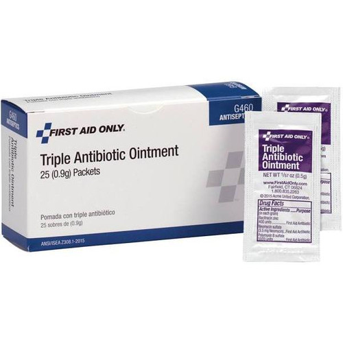 First Aid Only 0.5 G. Triple Antibiotic Ointment Packets, Package Of 25