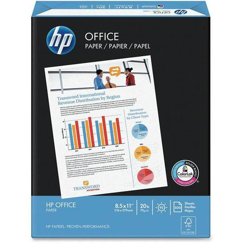HP 8-1/2 " X 11 " Office Paper 20 Lb. White 92 Brightness Case Of 10