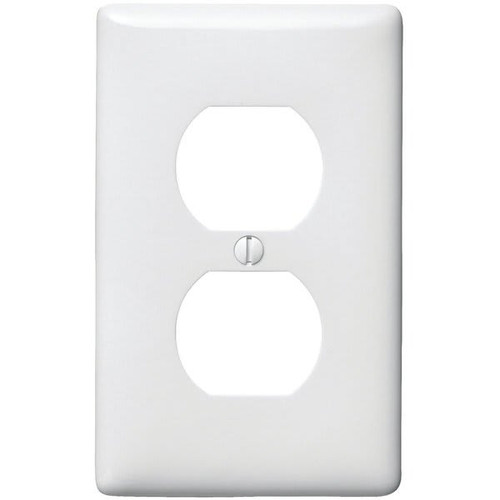 Hubbell 1-Gang Medium Size Duplex Wall Plate White