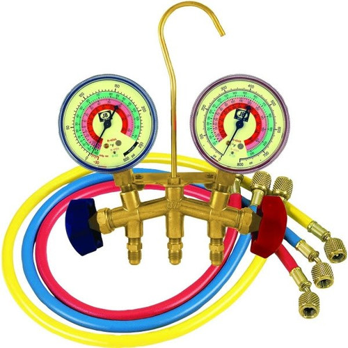 Jb Industries M2 Series Brass 2-Valve Charging Manifold Assembly, 60" Ccle Hoses