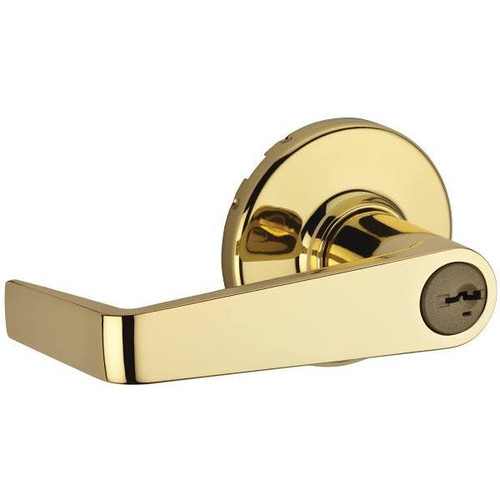 Kwikset Kingston Polished Brass Storeroom Door Lever With Smartkey Security