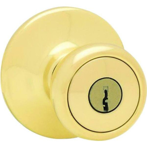 Kwikset Tylo Polished Brass Kyed Entry Door Knob