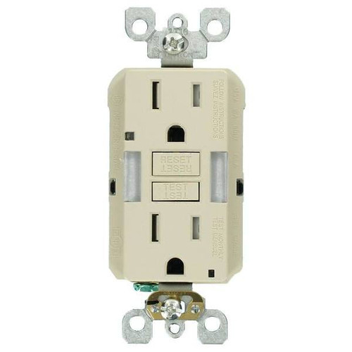 Leviton 15a Smartlockpro Duplex Guide Light And Tamper Resistant Gfci Outlet