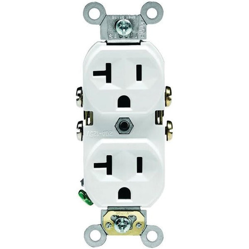 Leviton 20 Amp Commercial Grade Duplex Outlet White Package Of 10